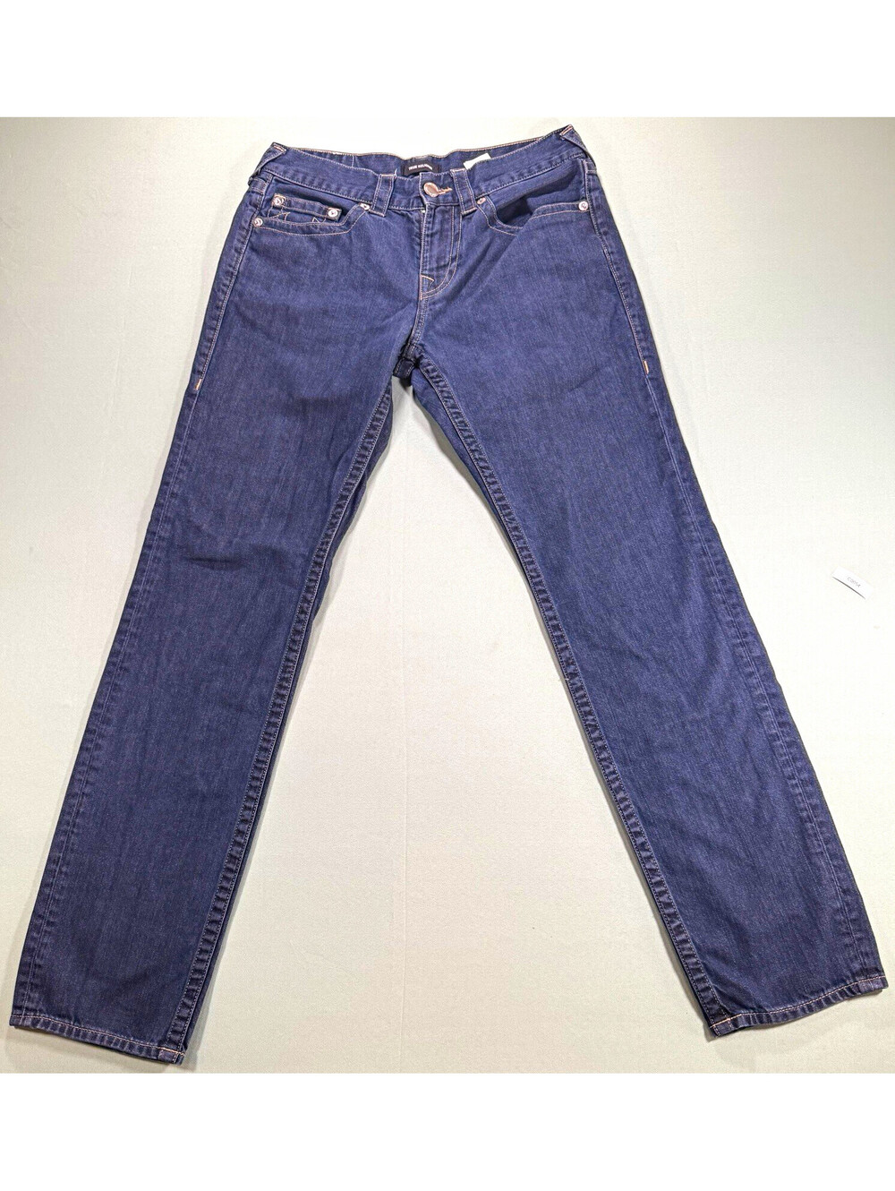 True Religion Women's Blue Dark Wash Denim Jeans Slim Straight Low Rise 31x31